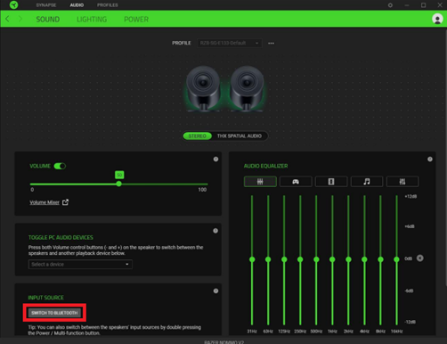 Switch to Bluetooth on Razer Synapse 3