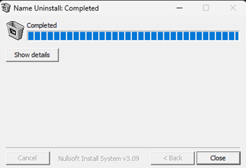 screenshot of the computers installed apps