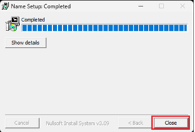 screenshot of the download progress