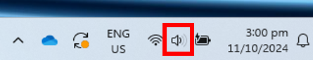 Volume icon Windows taskbar