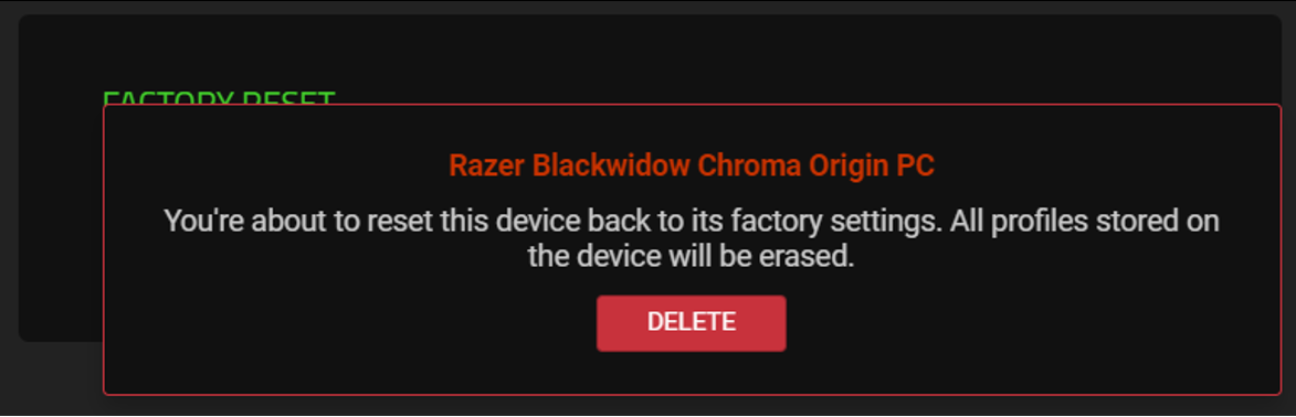 Click Delete to confirm