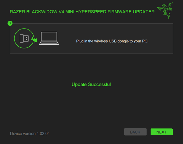 Location of NEXT button