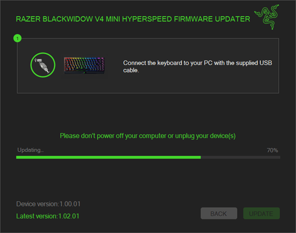 Update in progress window