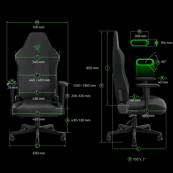 Razer Iskur V2 X device layout