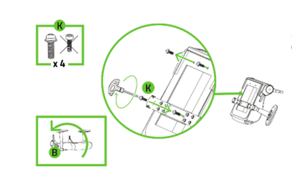 Razer Iskur V2 X fasten the screws “K” into the seatbase