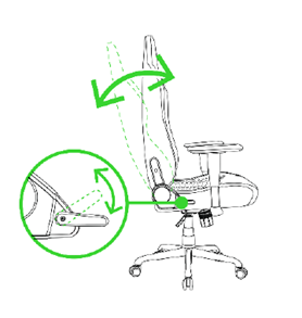 Lift the tilt mechanism lever to recline the seat