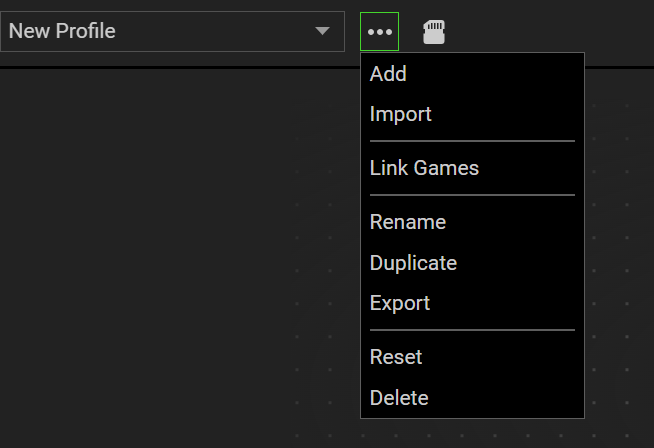 Add new profile in Razer Synapse
