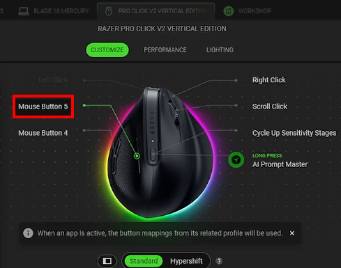 Botón del ratón Razer Pro Click V2