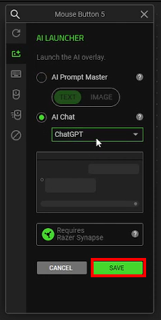 Lanzador de IA Razer Pro Click V2