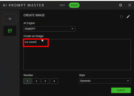 Ventana de imagen maestra de AI Prompt