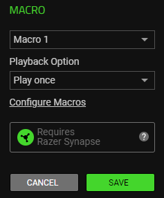 screenshot of macro configuration options