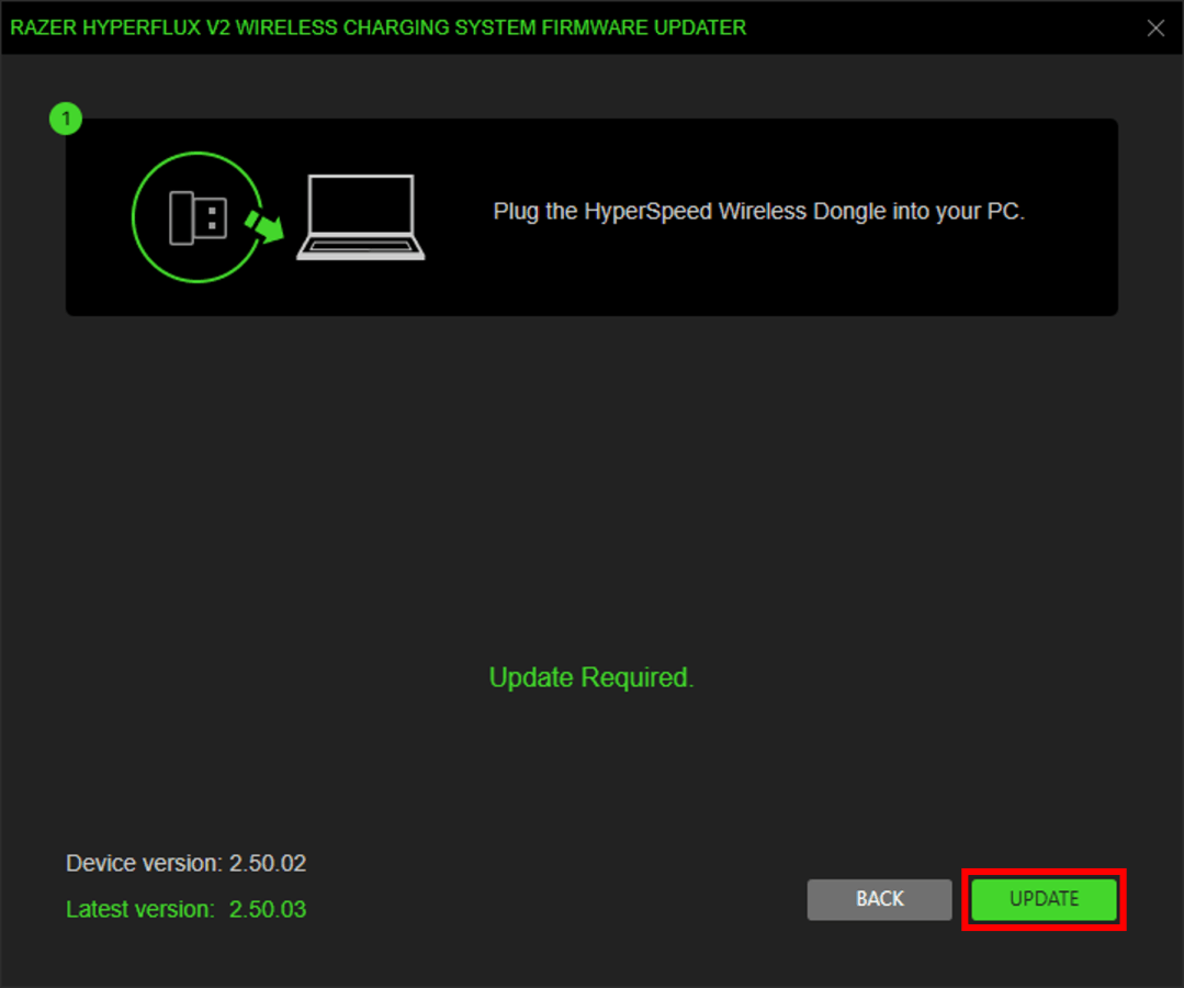 Connect the dongle to PC on-screen instruction