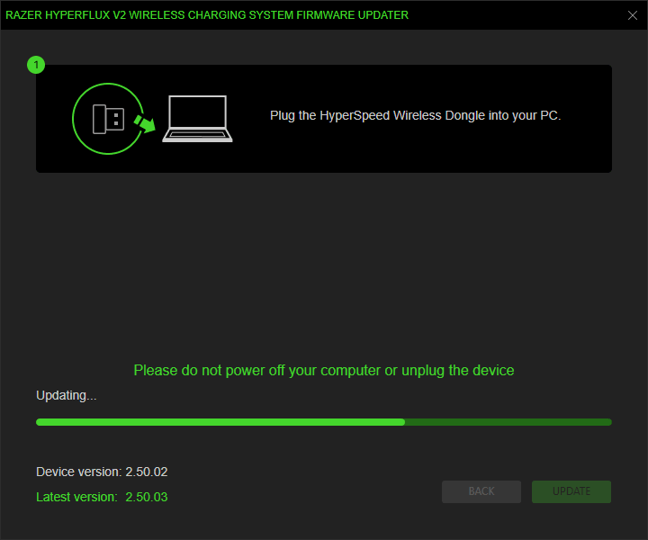 Update progress window