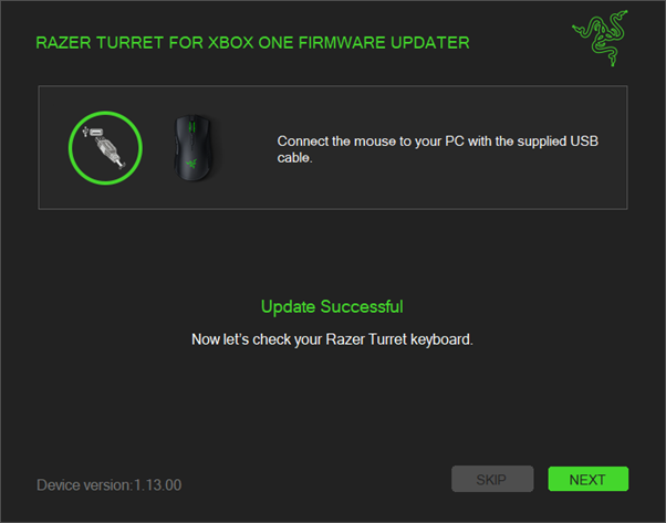 Updater window showing completion of the update process