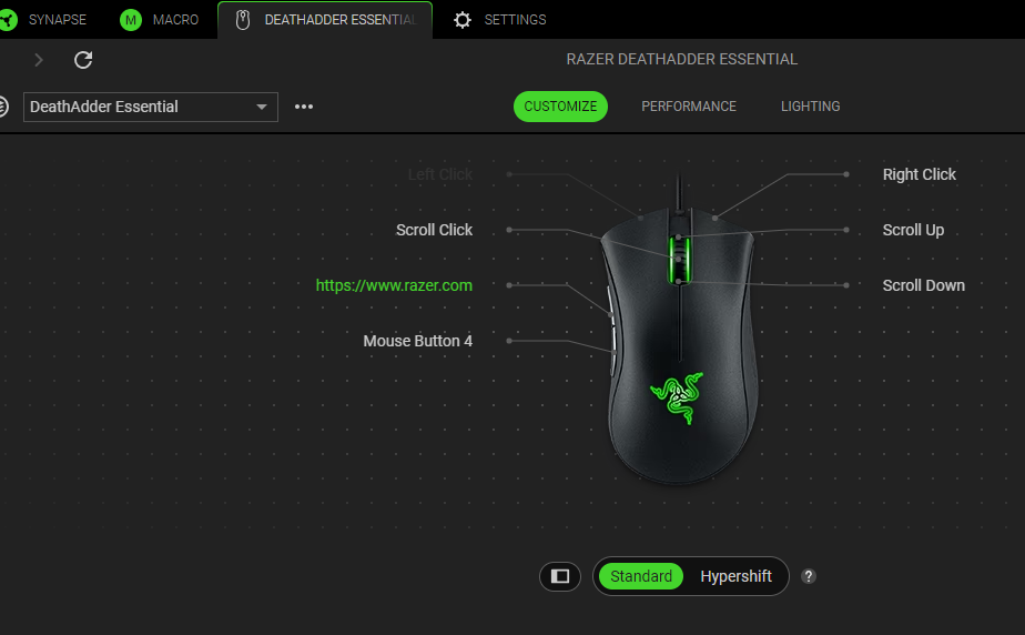 Launch website on Razer mouse