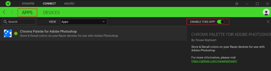 Select and enable specific app