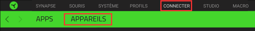 Razer Synapse 3 devices tab