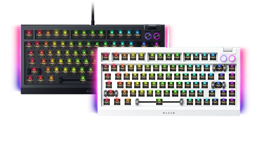 Razer BlackWidow V4 75% Barebones close-up shot