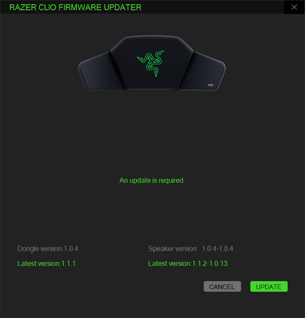Update status screen