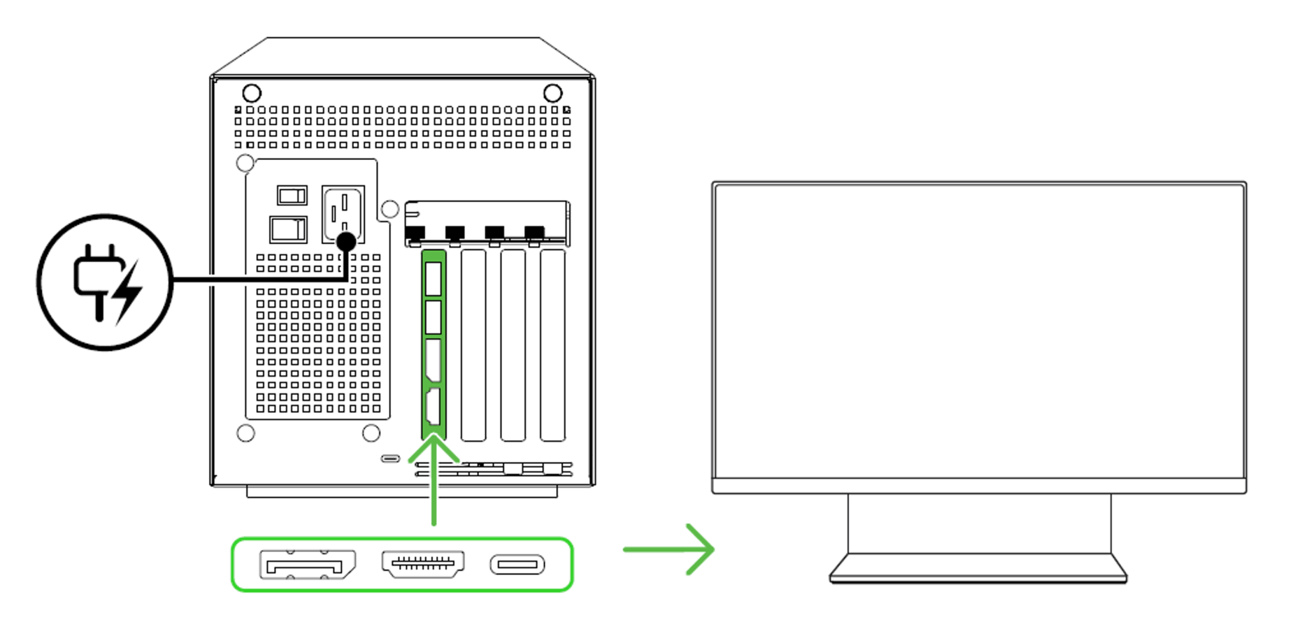 Connecting the device to an external monitor