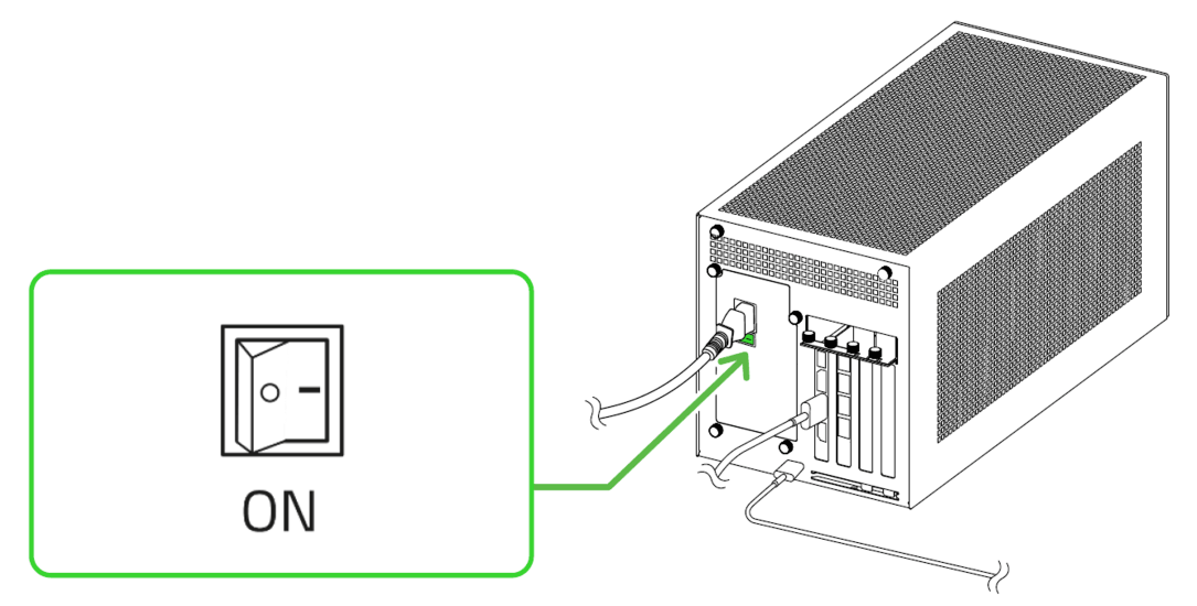 Turning on the power supply switch