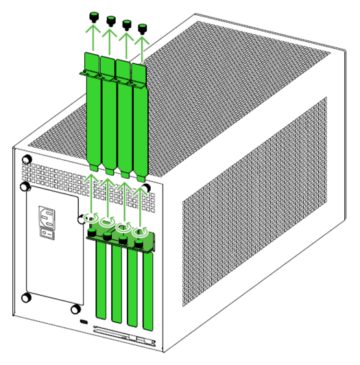 Removing slot covers to make space for the graphics card