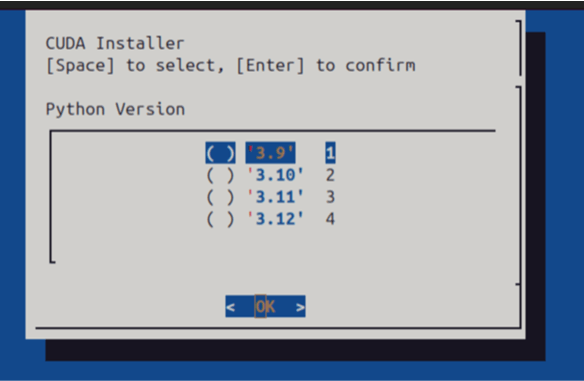 CUDA installer screen