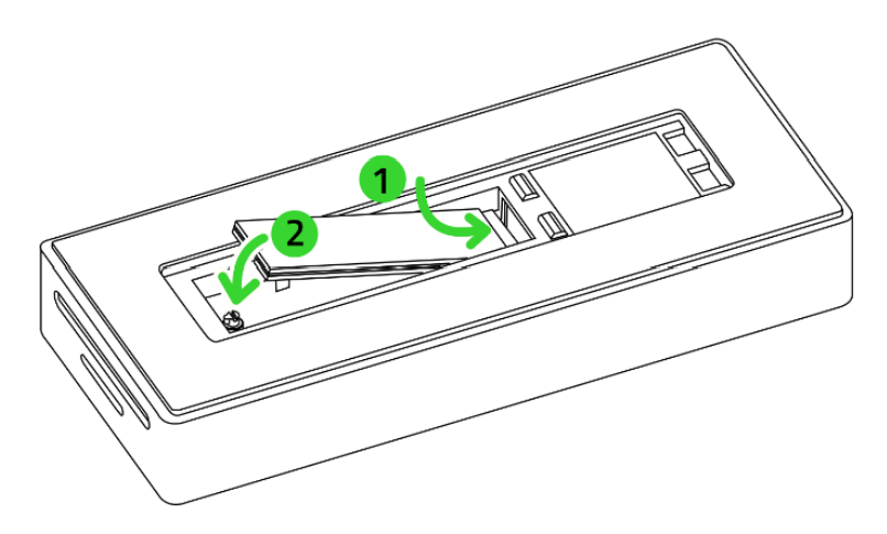 Insert the compatible storage drive into the M.2 PCIe slot