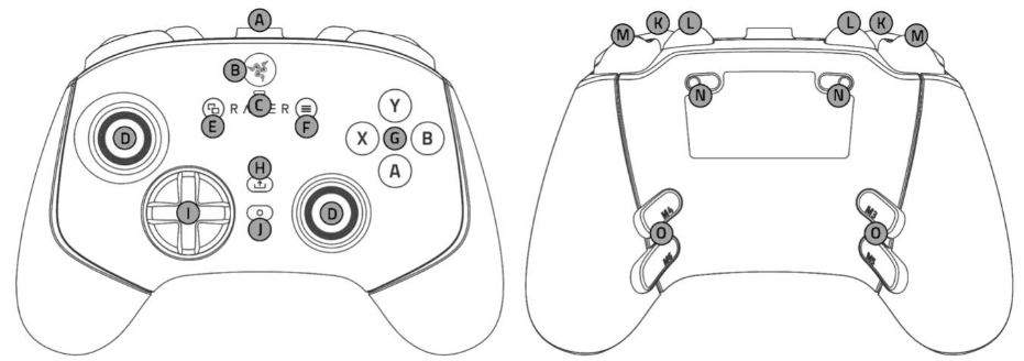 Razer Wolverine V3 TE 8K PC layout diagram