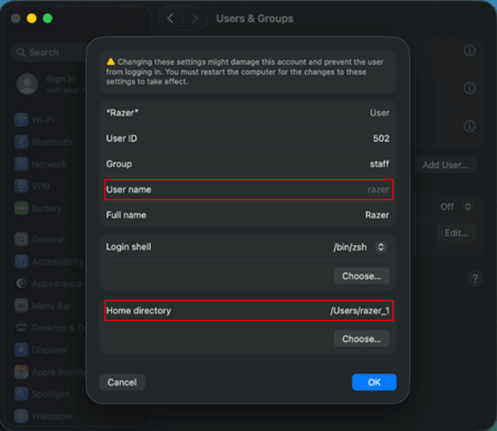 Advance Options pane