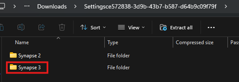 Synapse 3 folder