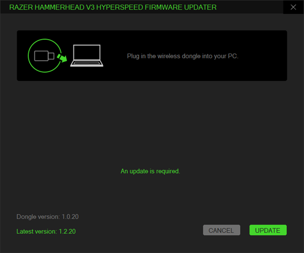 Click "Update" to run firmware