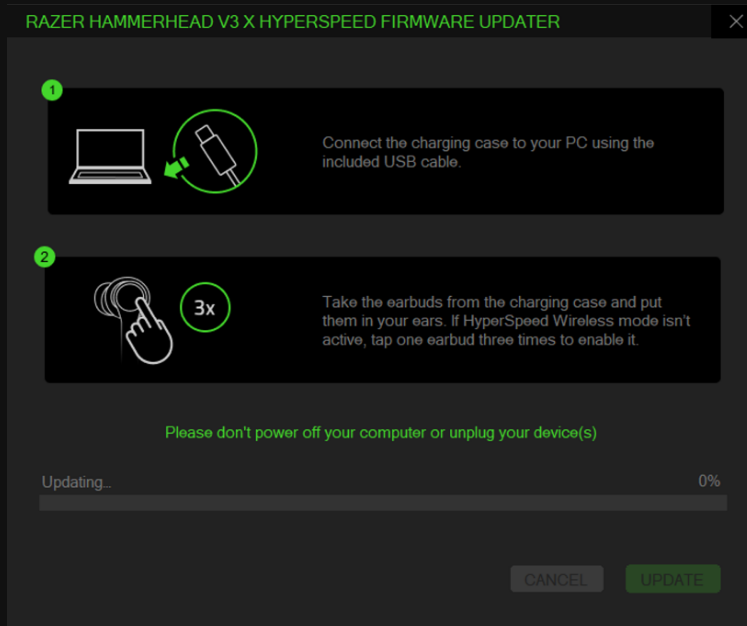 Update process window