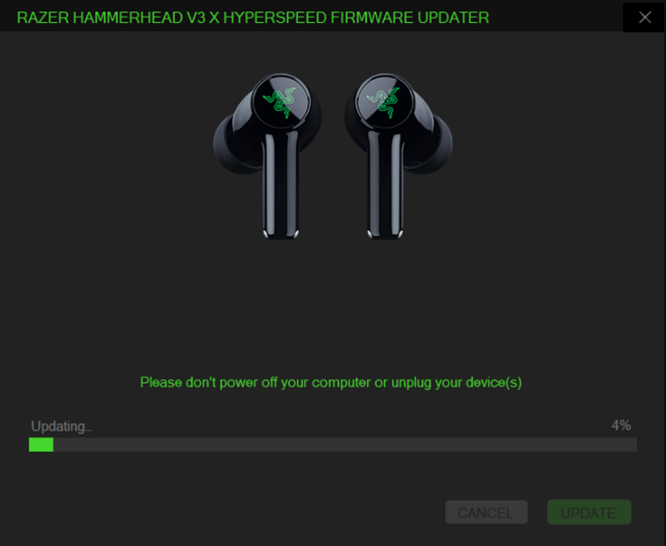 Update process window