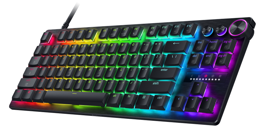 angled view of huntsman v3 pro low-profile tenkeyless 8 kHz