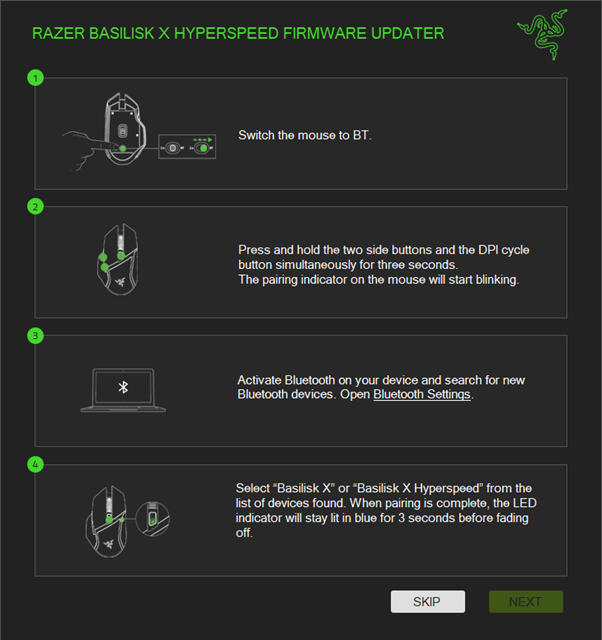 Razer Basilisk X HyperSpeed Firmware Updater RZ0103150