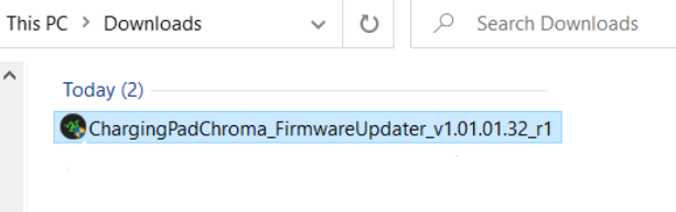Shot of the updater file downloaded to the folder