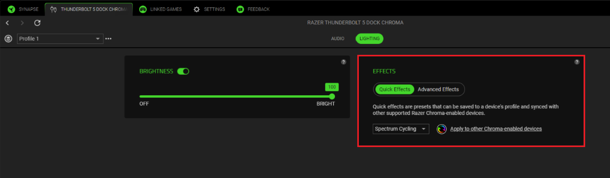 Razer Thunderbolt™ 4 Dock Chroma Effects