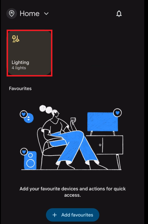 window showing added devices