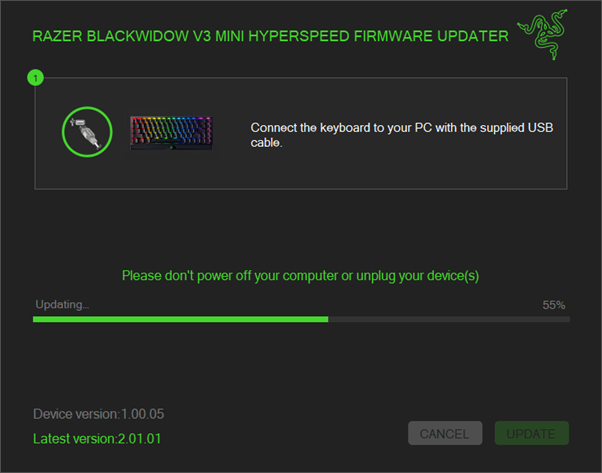 Update in progress window