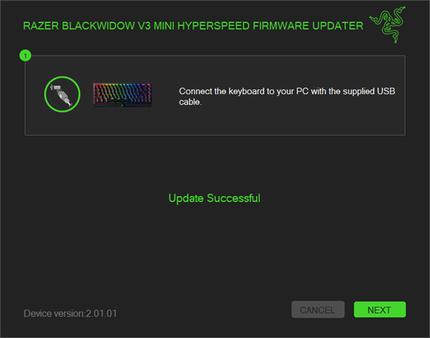 Location of the NEXT button