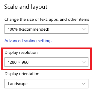Display resolution
