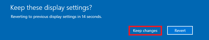 Keep display changes