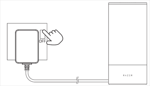 Illustration showing the power switch being turned off