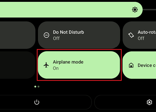 Location of Airplane mode.