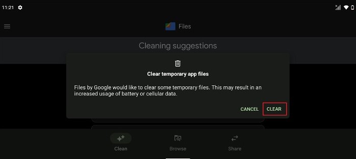 Razer Edge Clear temporary app files
