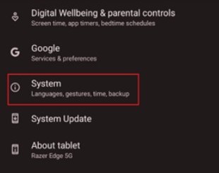 Razer Edge System Settings