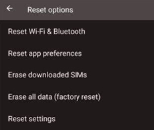 Razer Edge Reset options