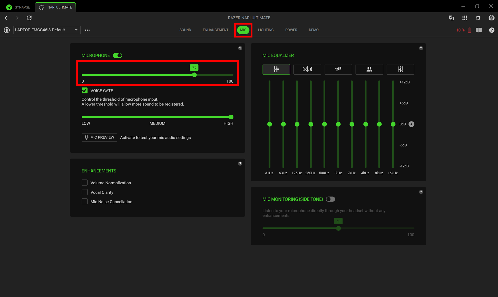 Move the volume slider