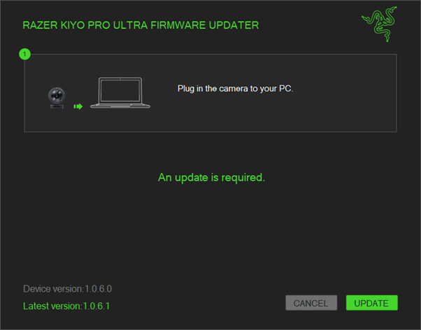 Connect dongle to PC on-screen instruction on the updater